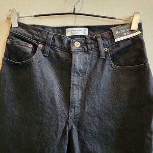 Abercrombie & Fitch The 90's Straight  SZ 28 6S black denim ultra high rise